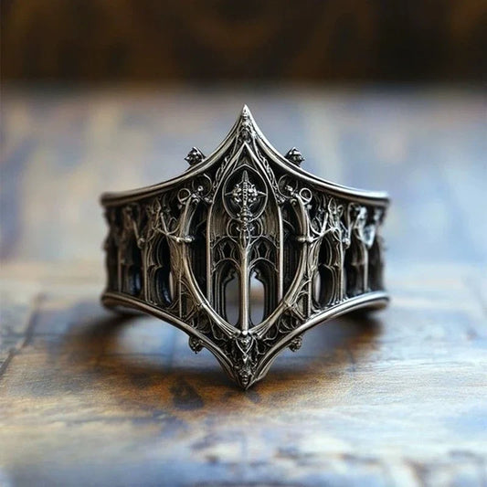 Classical Gothic Vintage Castle Ring – Personalized Festival Fashion Jewelry