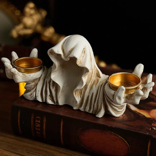 2025 Trend Ghost Candle Holder – Vintage Resin Halloween Table Decor