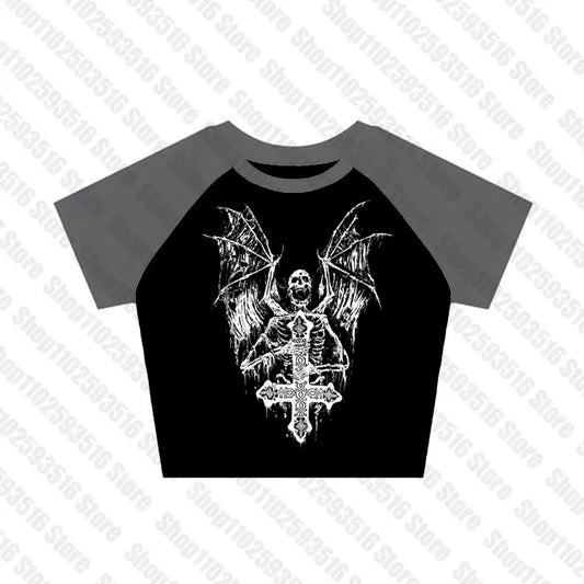 Women’s Y2K Punk Gothic Suspender Dress – Harajuku Hip Hop Streetwear for Summer